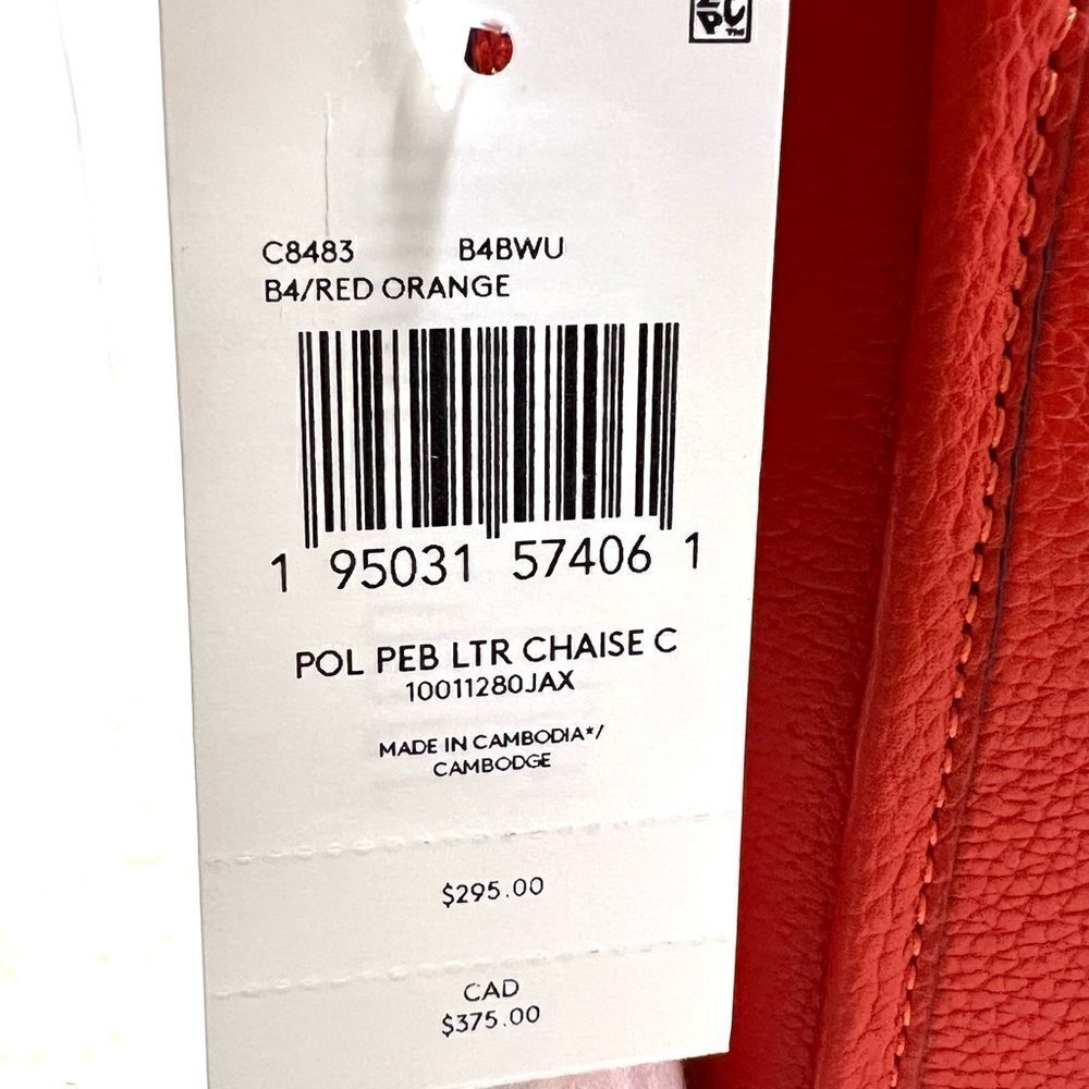 🔥🎁NWT! Coach C8483 Chaise Crossbody Polished pebble leather Msrp:$295.00 - Picture 8 of 8